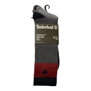 Two pairs Timberland men’s performance cushion, crew socks, new tags
